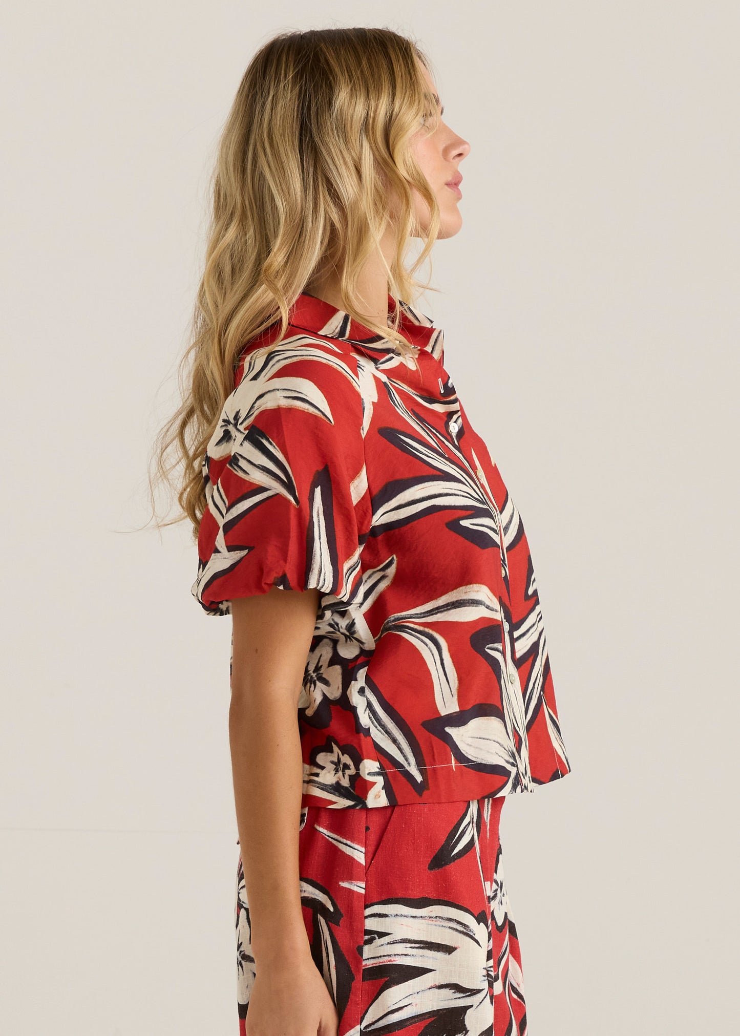 Anella Bubble Sleeve Blouse - Asperula Floral