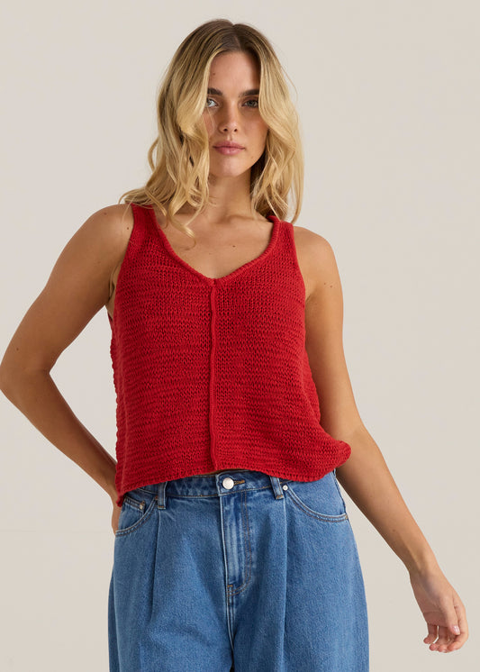 Penn Knit Top - Rust Red