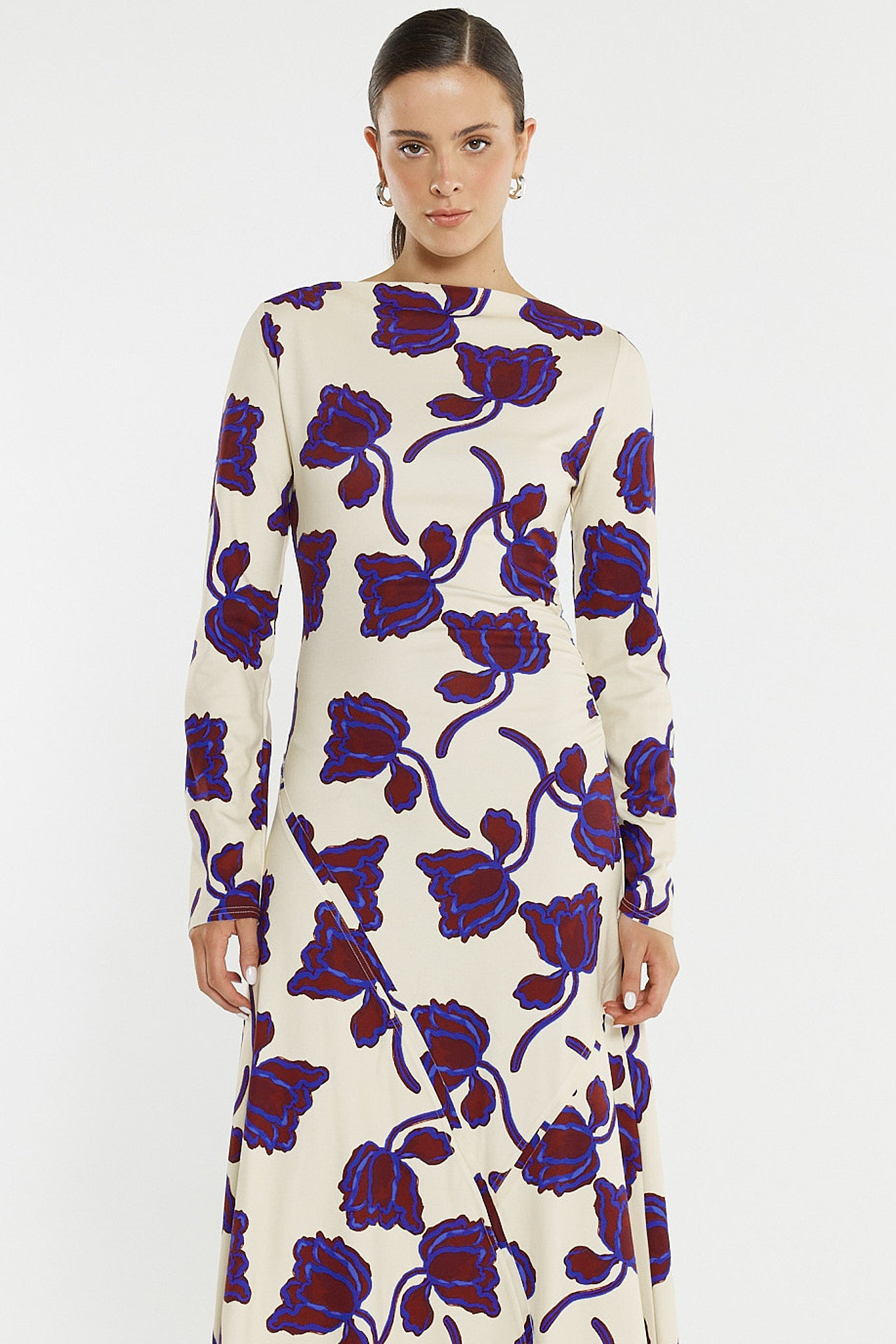 Jade Seamed Jersey Dress - Winter Poppy