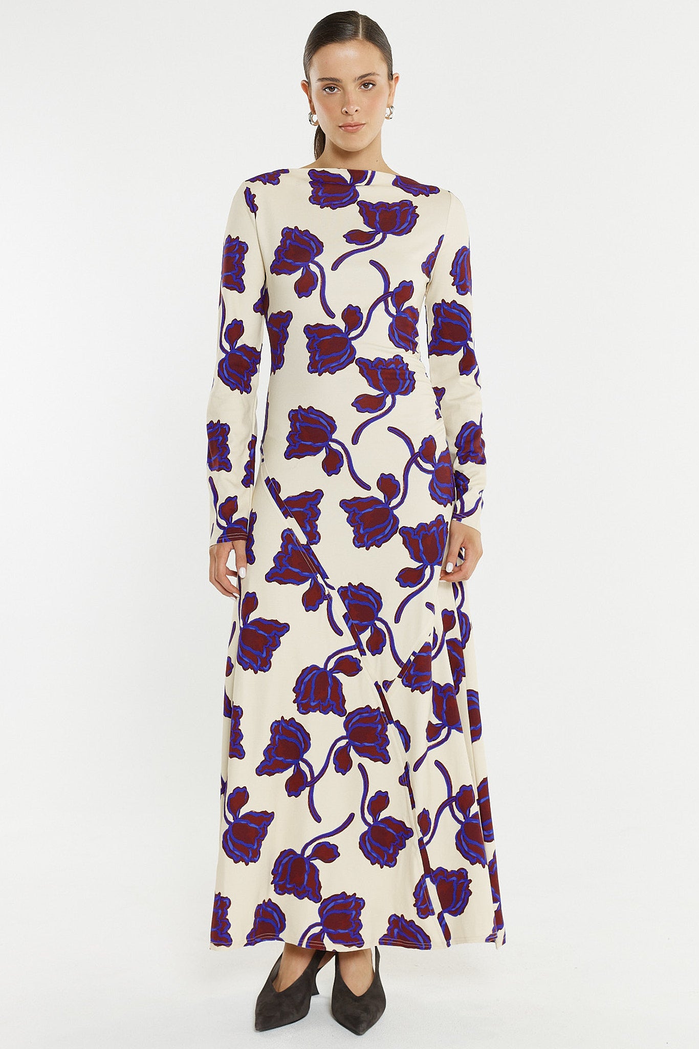 Jade Seamed Jersey Dress - Winter Poppy