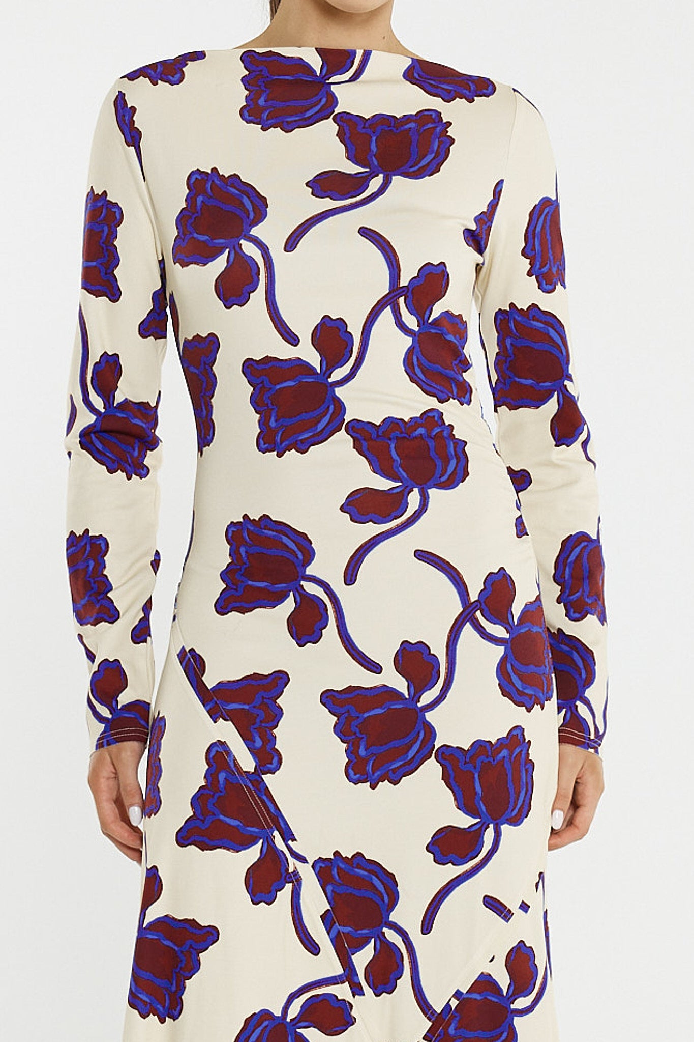 Jade Seamed Jersey Dress - Winter Poppy