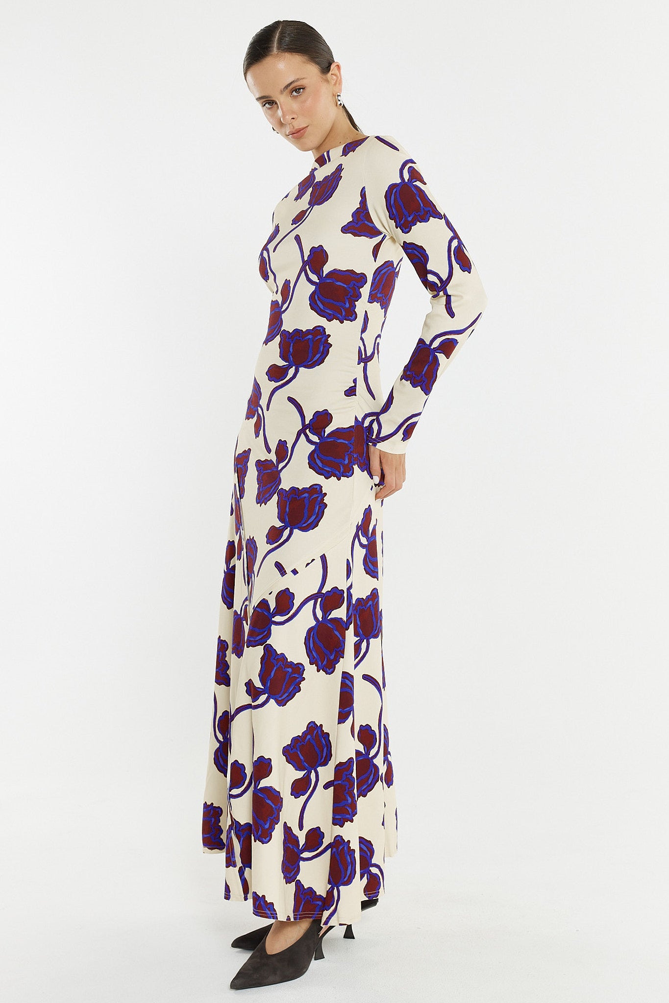 Jade Seamed Jersey Dress - Winter Poppy