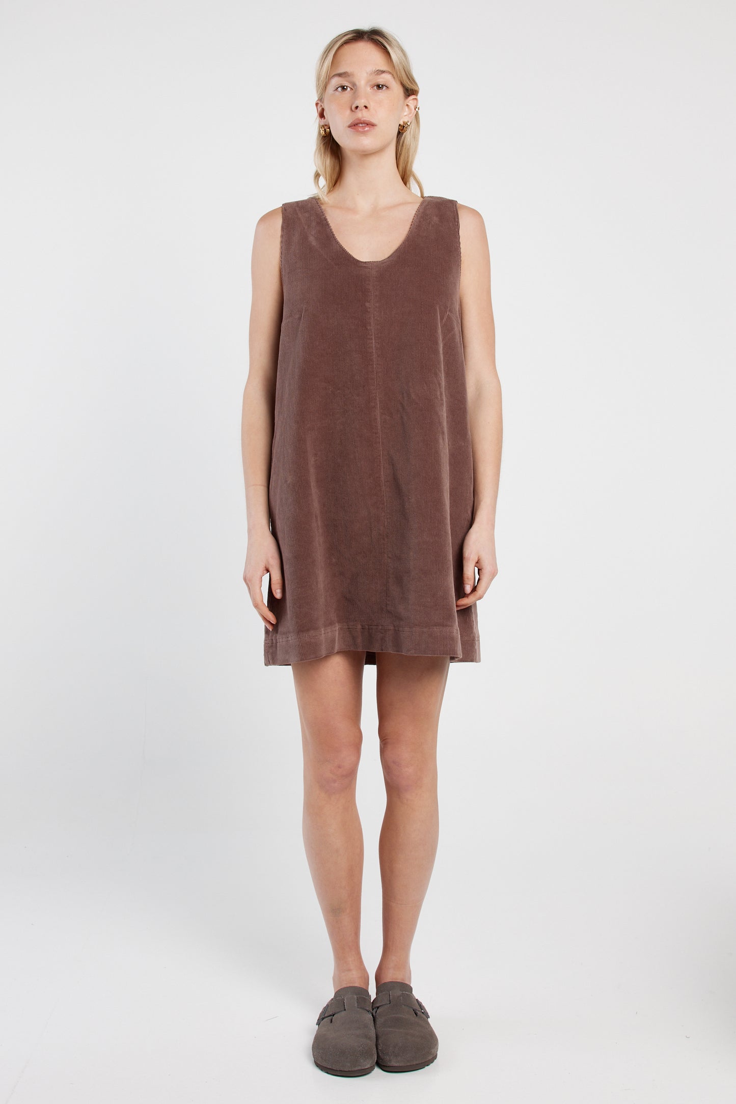 Parco Cord Shift Dress - Mushroom