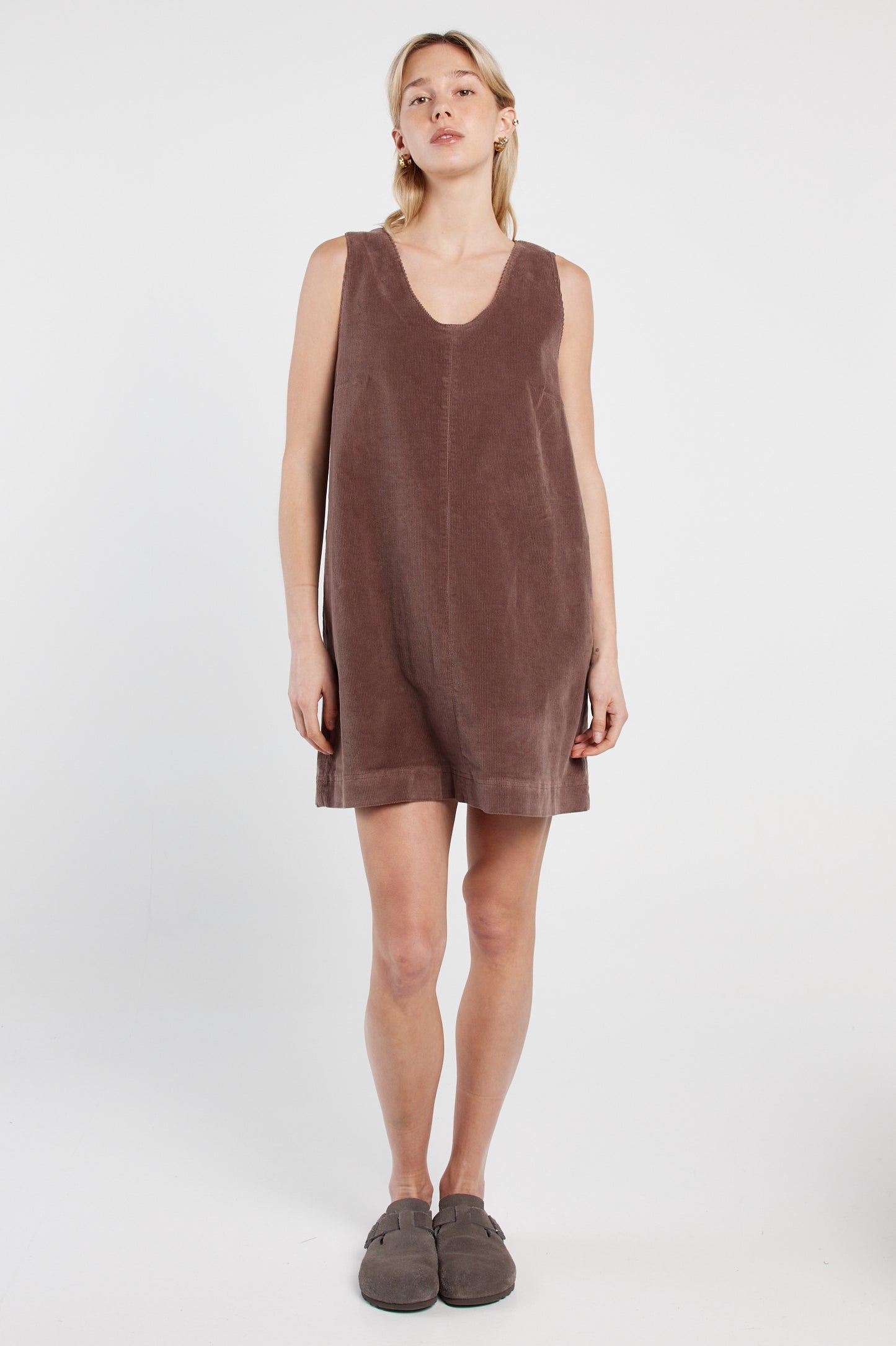 Parco Cord Shift Dress - Mushroom