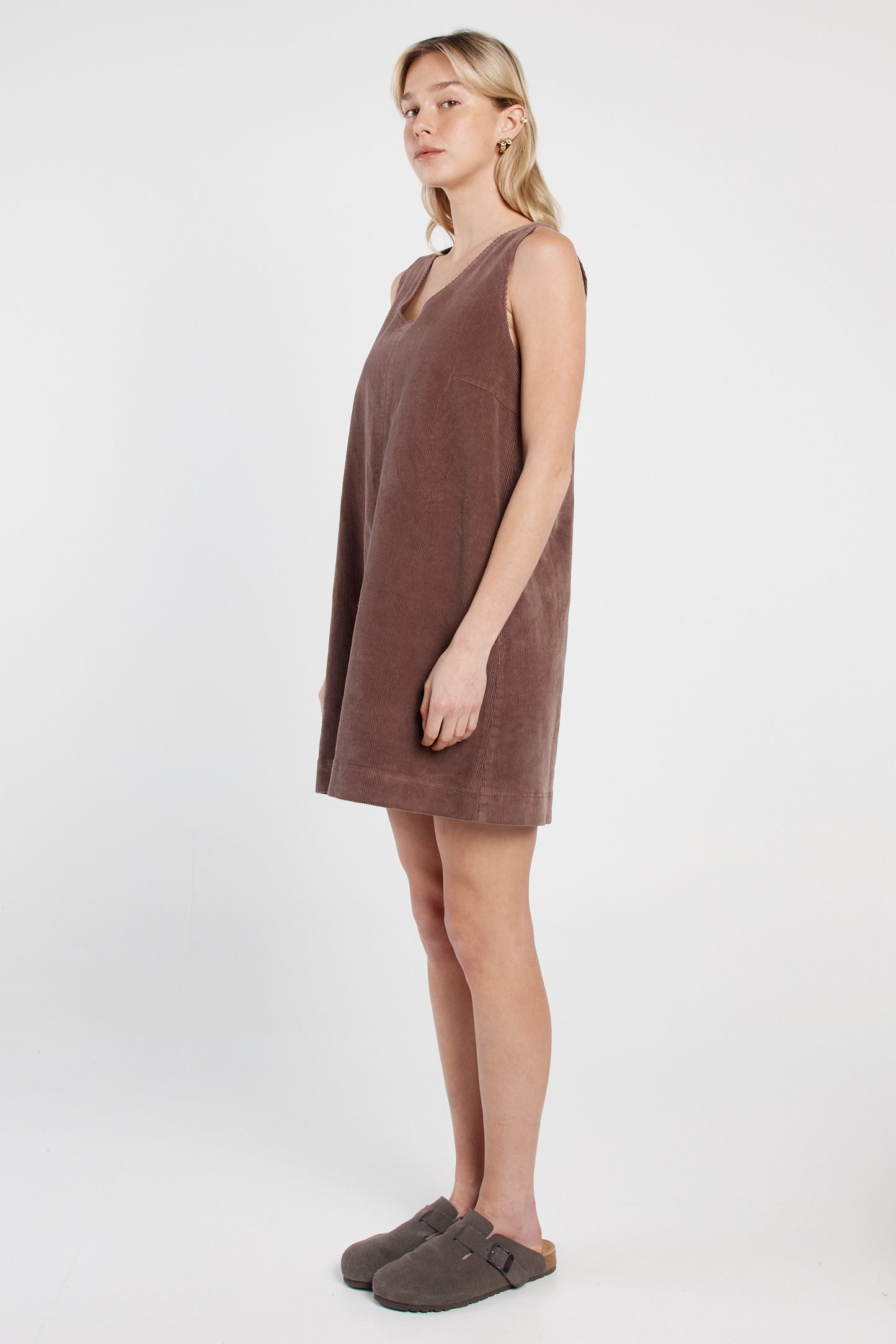 Parco Cord Shift Dress - Mushroom