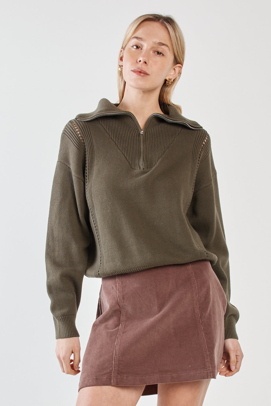 Parco Cord Mini Skirt - Mushroom
