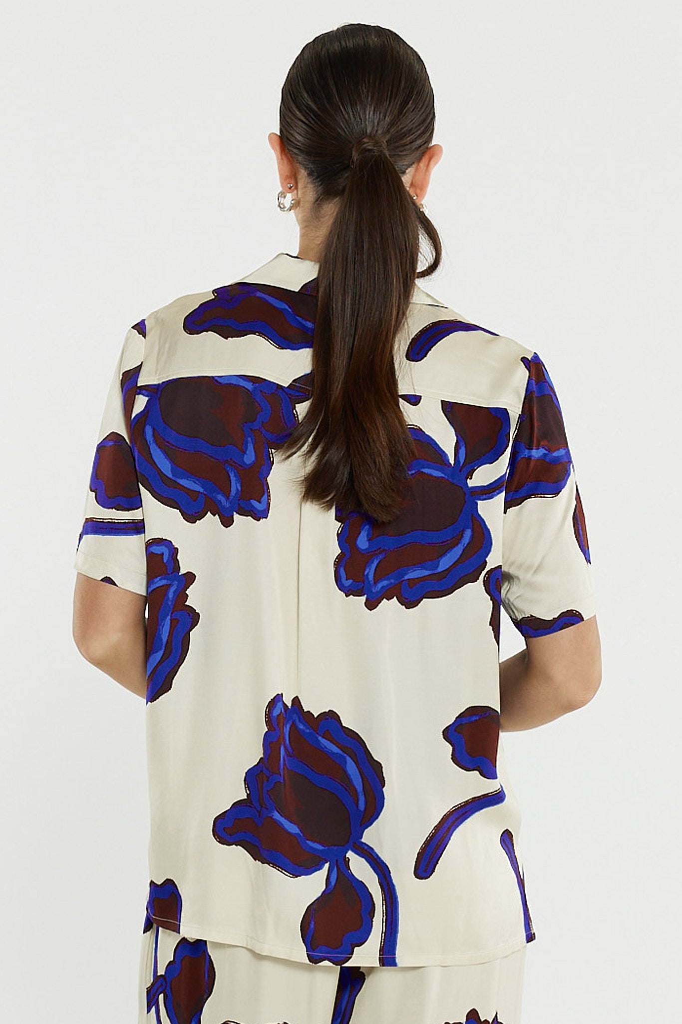 Jade Satin Shirt - Winter Poppy