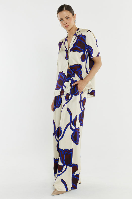 Jade Satin Pant - Winter Poppy