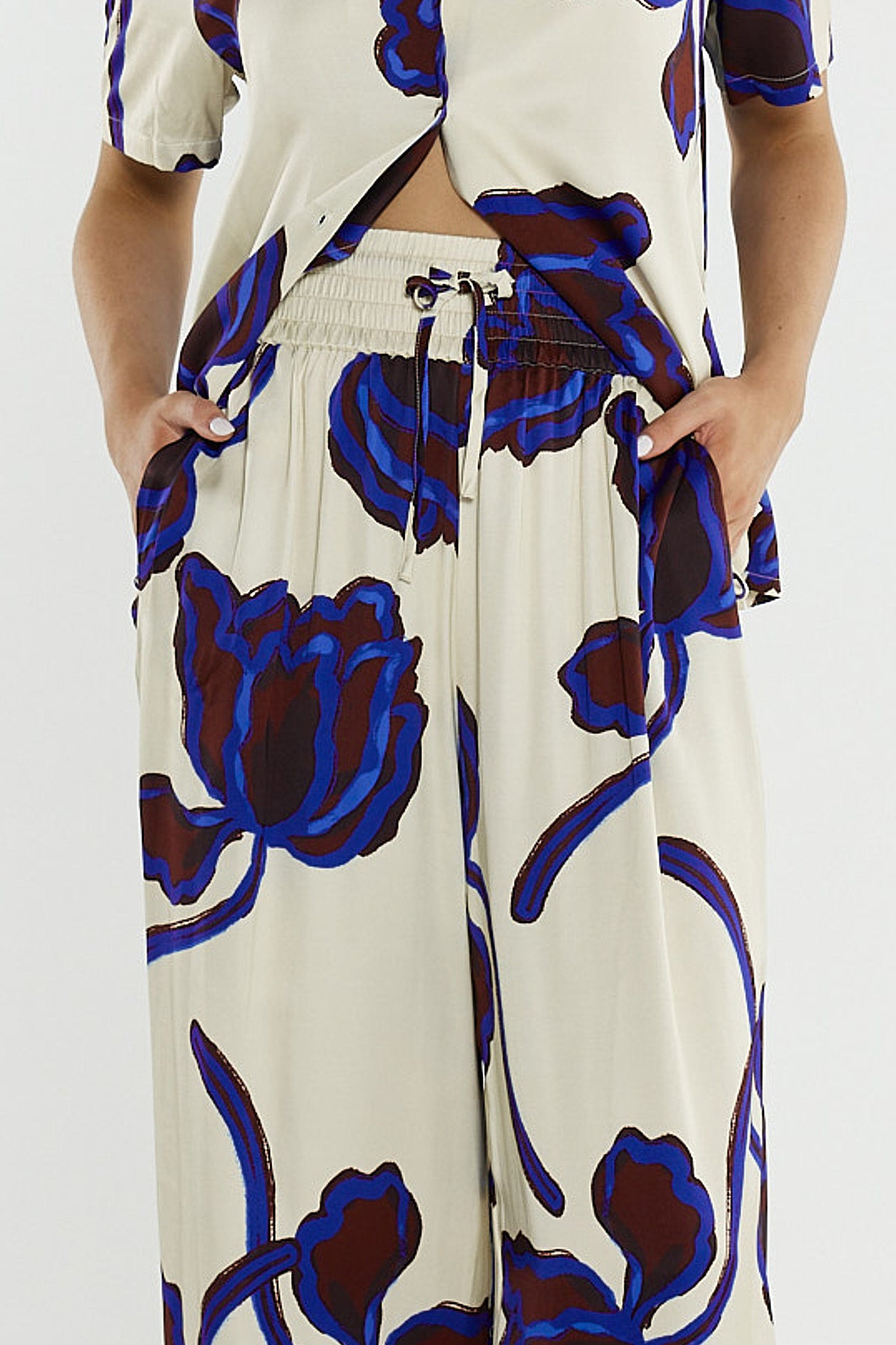 Jade Satin Pant - Winter Poppy