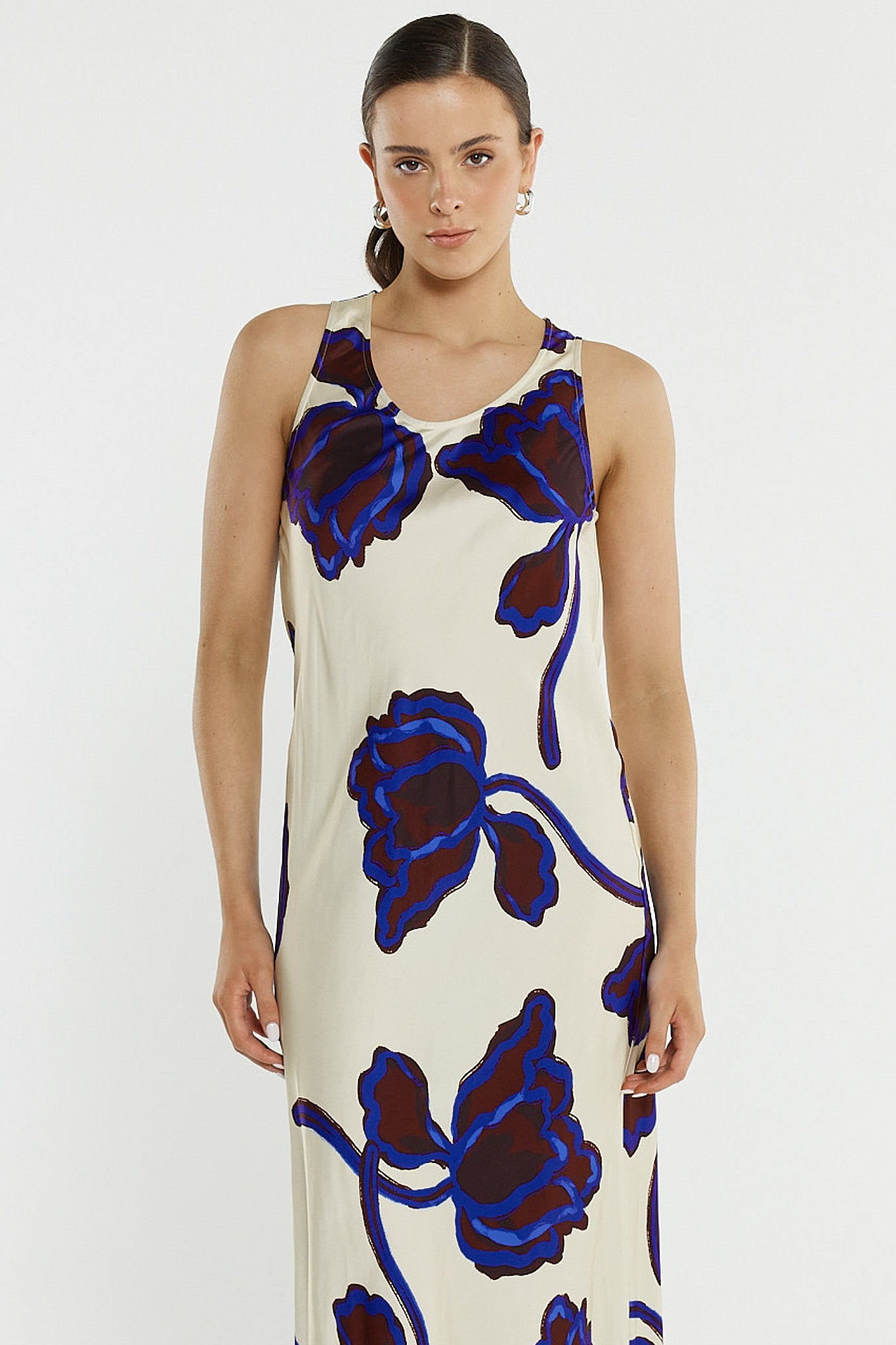 Jade Satin Slip Dress - Winter Poppy