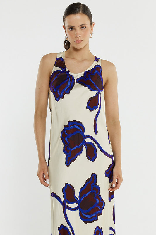 Jade Satin Slip Dress - Winter Poppy