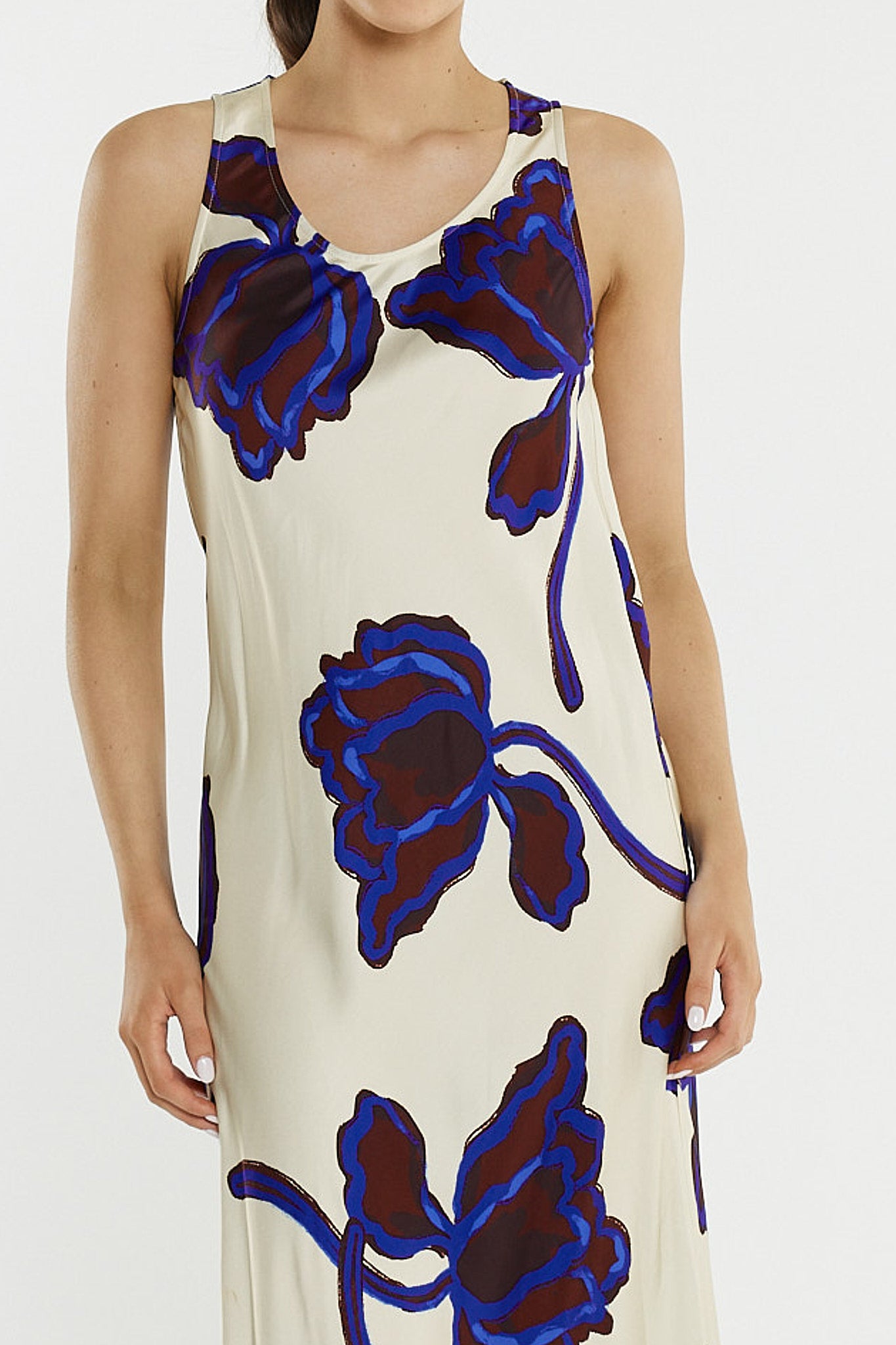 Jade Satin Slip Dress - Winter Poppy
