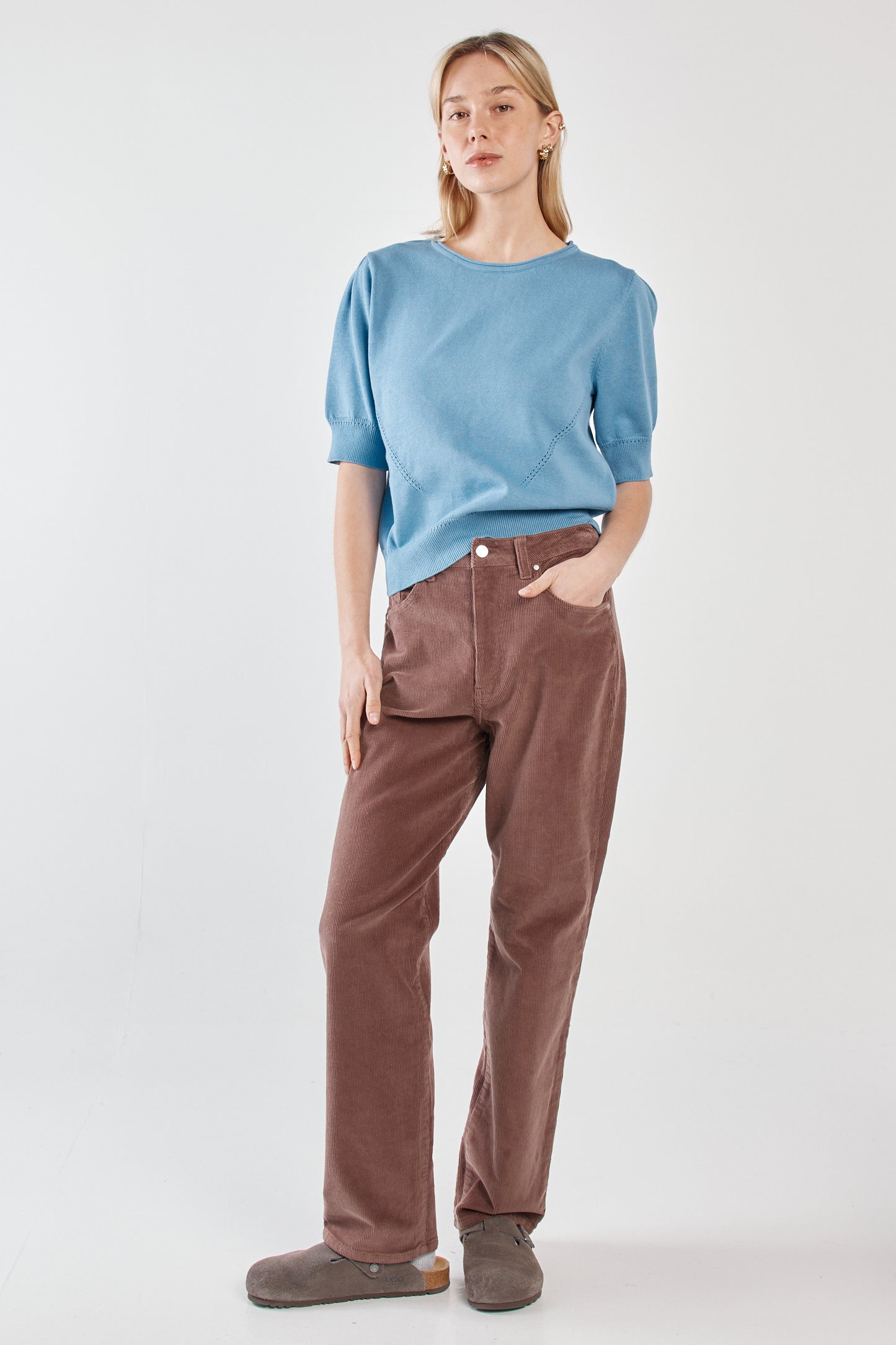 Parco Cord Straight Jean - Mushroom