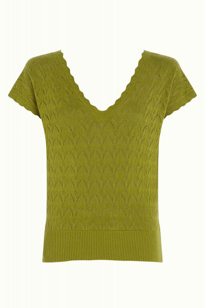 Lila V-Neck Top - Woodbine Green