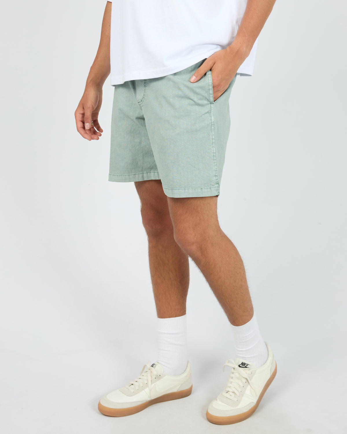 Elastic Waist Shorts - Green