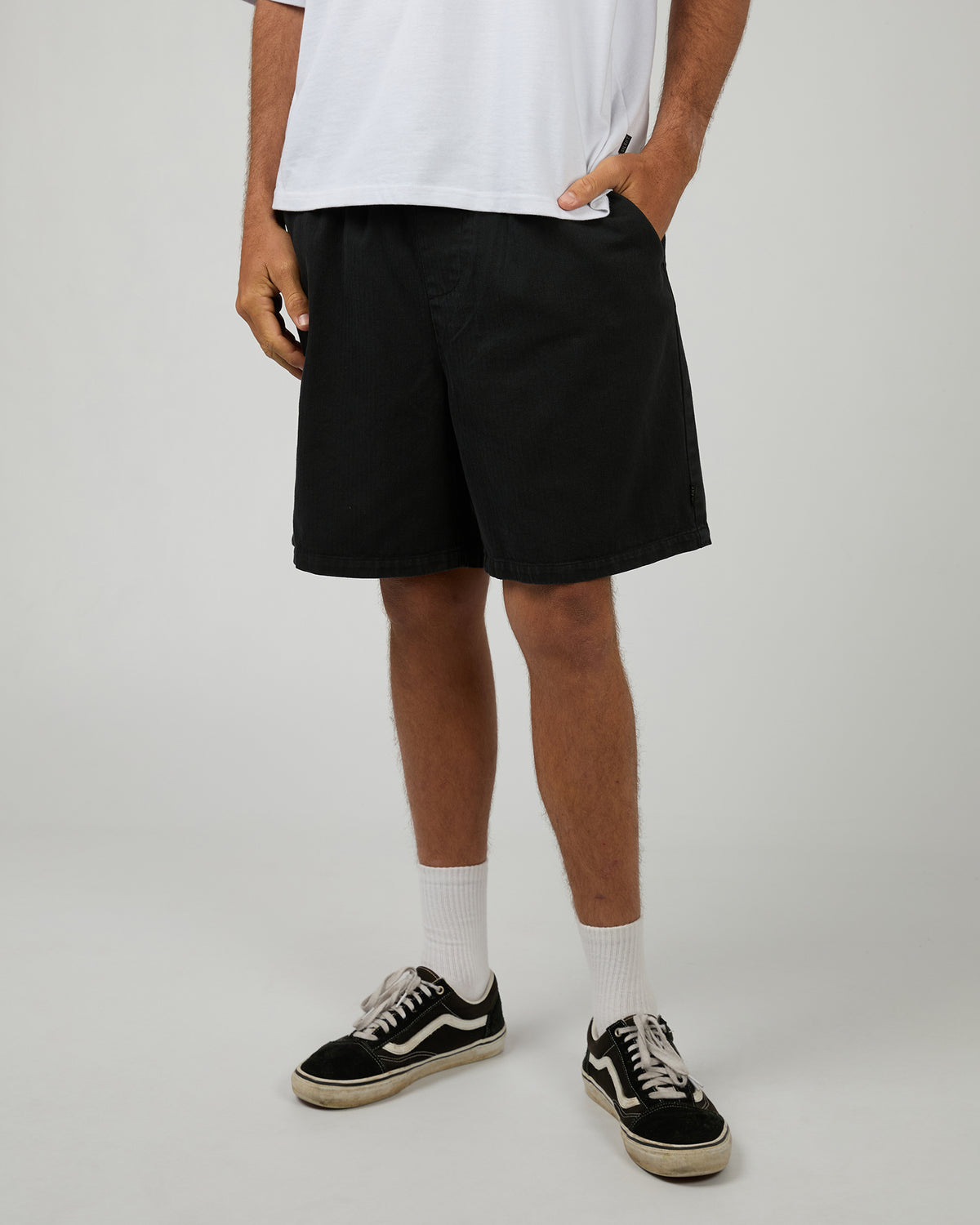 Herringbone Shorts - Black
