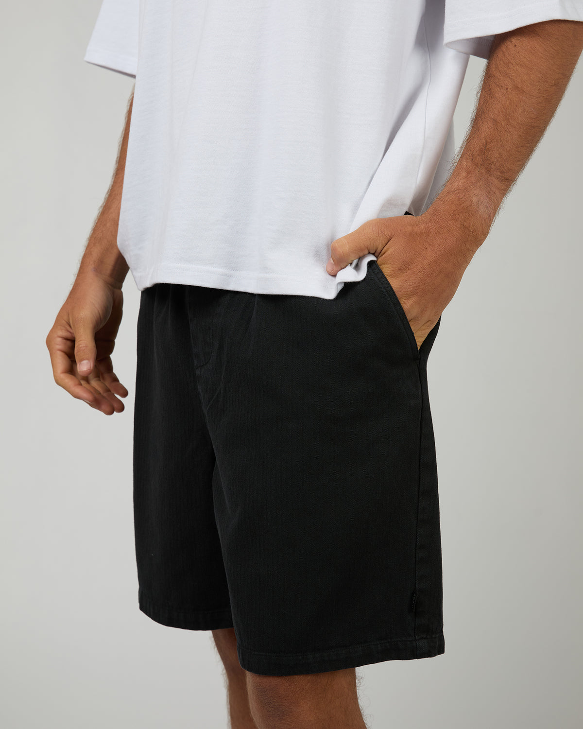 Herringbone Shorts - Black