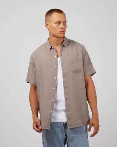 Linen SS Shirt - Mushroom