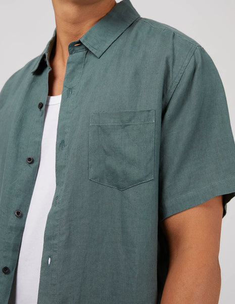 Linen SS Shirt - Pine