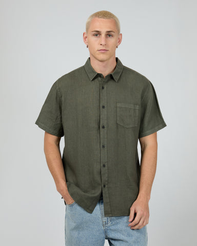 Linen SS Shirt - Olive