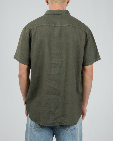 Linen SS Shirt - Olive