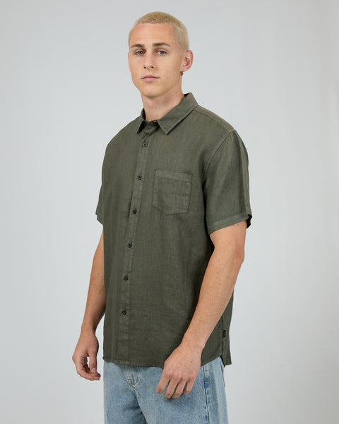 Linen SS Shirt - Olive