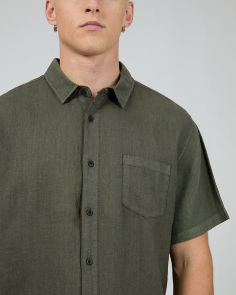 Linen SS Shirt - Olive