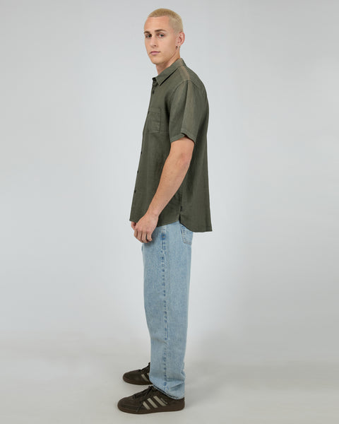 Linen SS Shirt - Olive