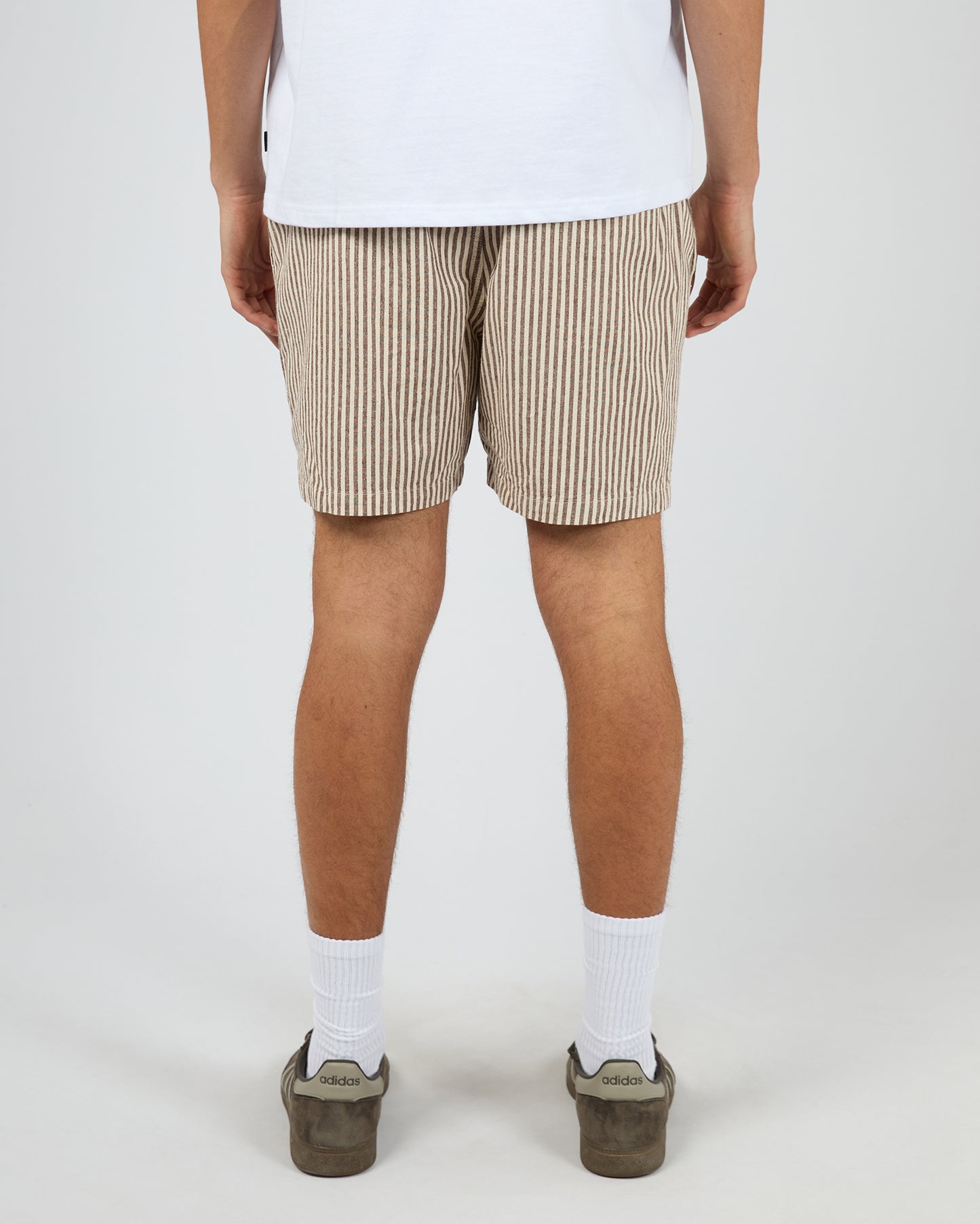 Stripe linen Short - Chocolate