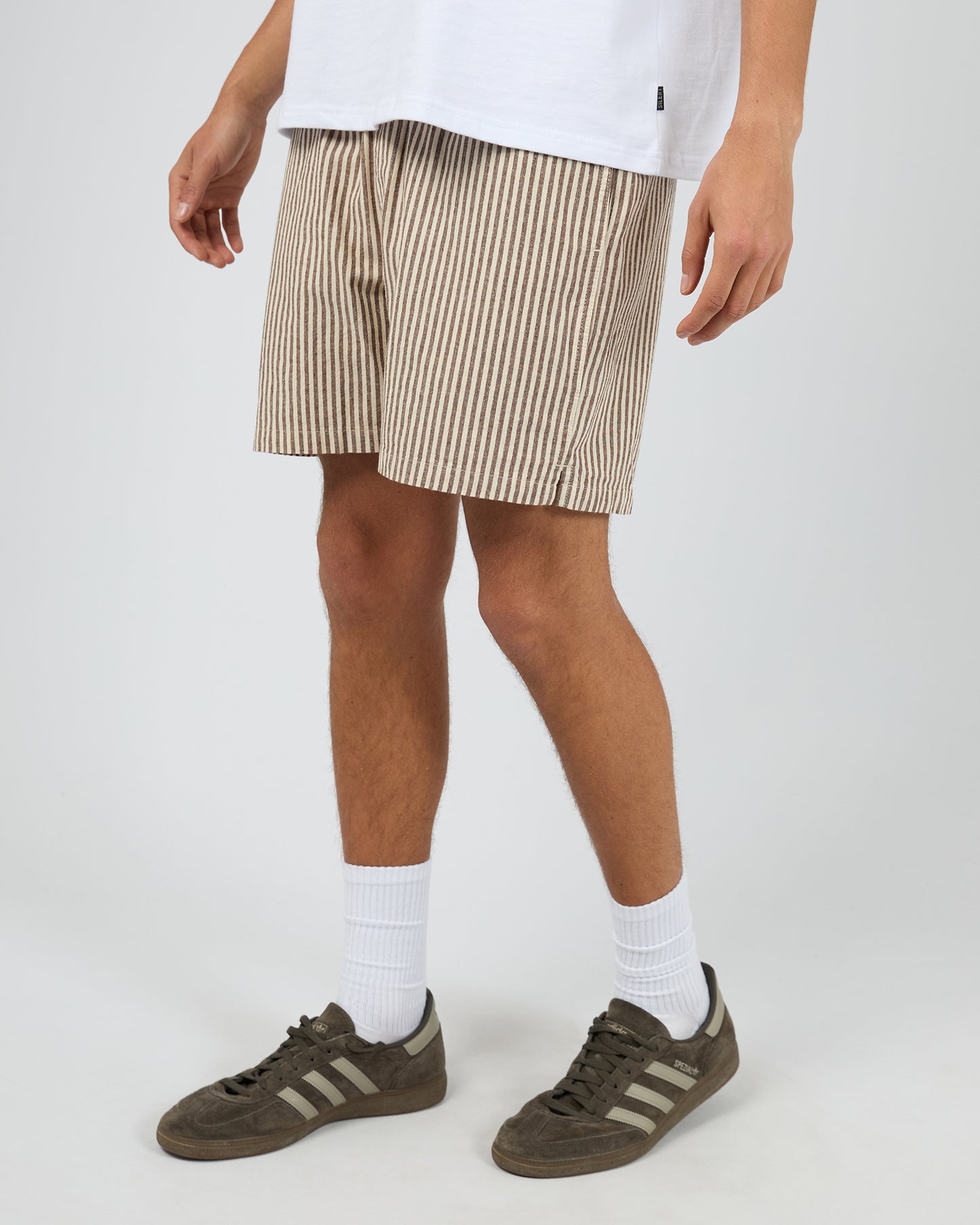 Stripe linen Short - Chocolate