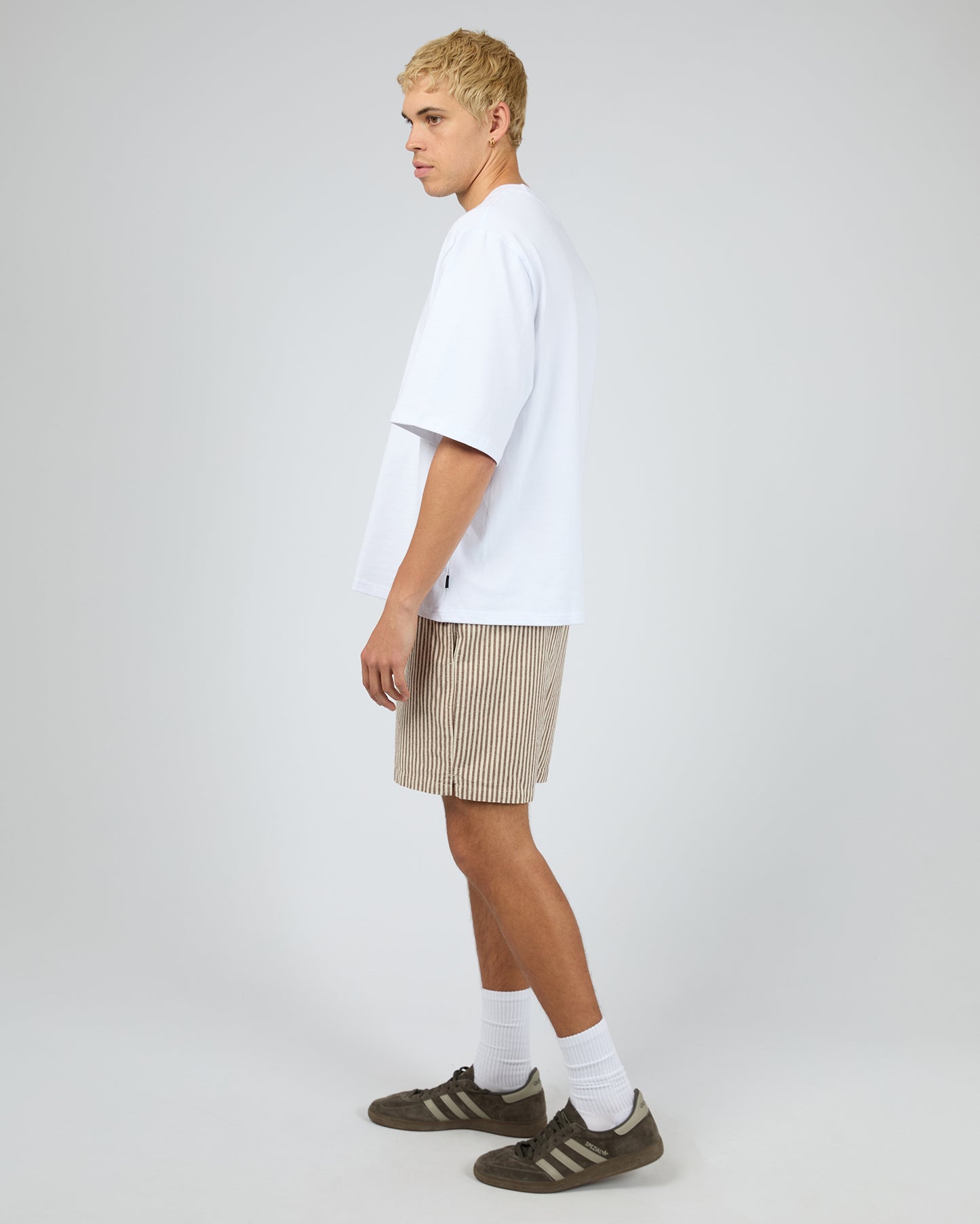 Stripe linen Short - Chocolate