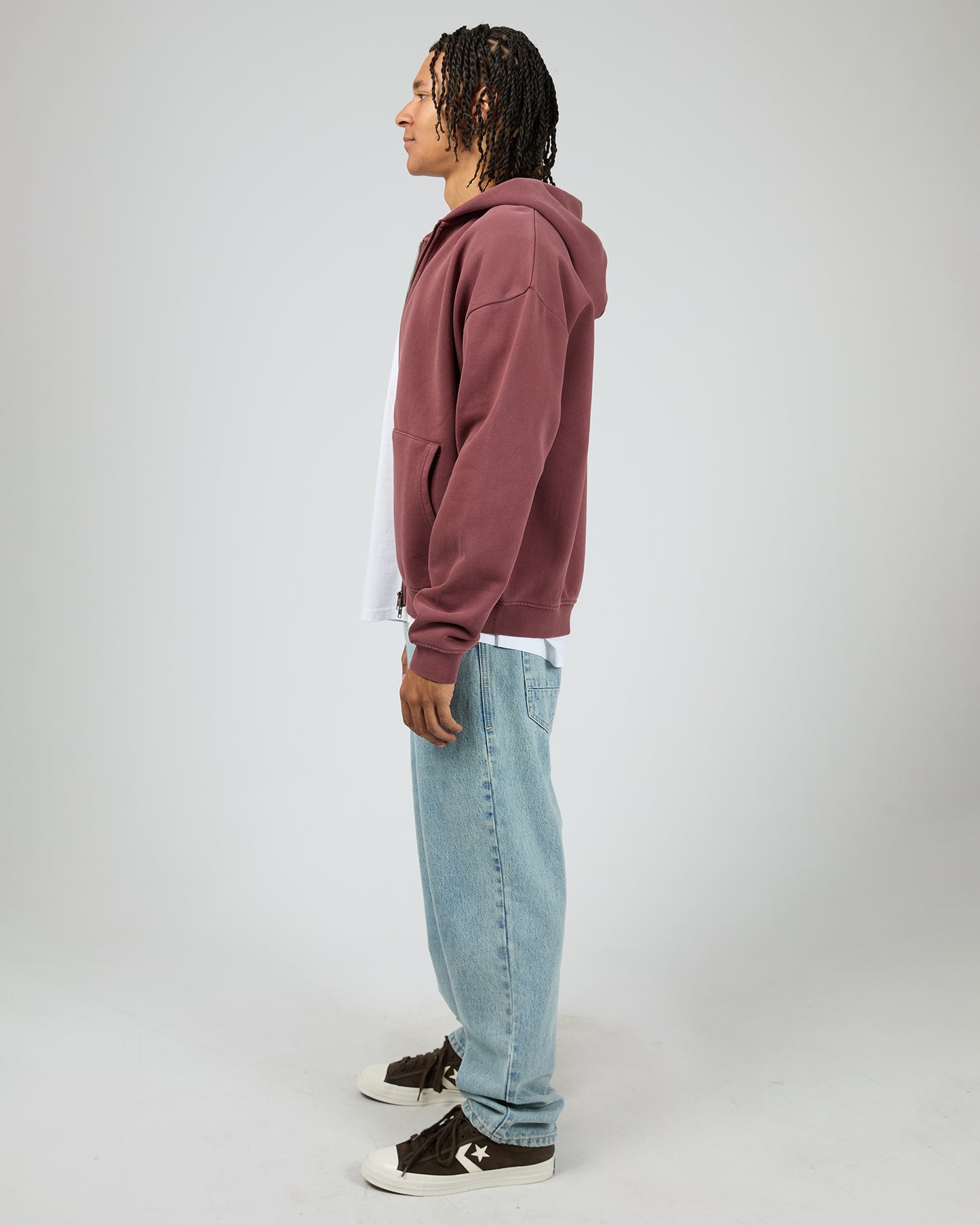 Box Zip Hoodie - Plum