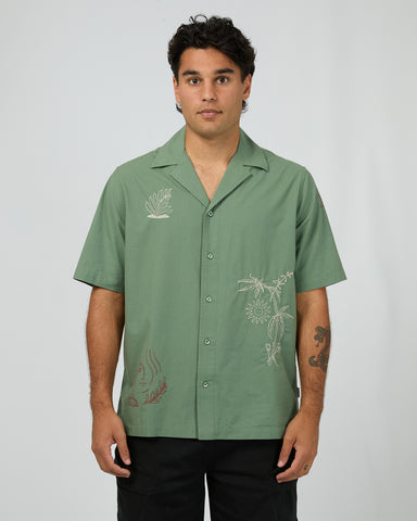 Athens Embroidered Shirt - Green