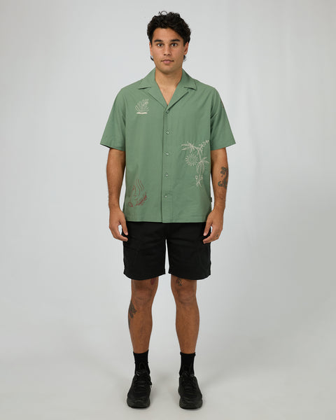 Athens Embroidered Shirt - Green
