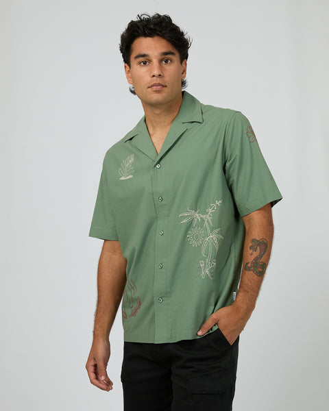 Athens Embroidered Shirt - Green