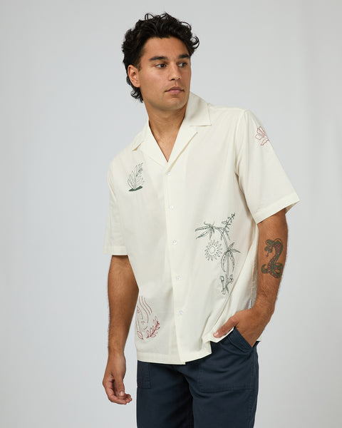 Athens Embroidered Shirt - Vintage White