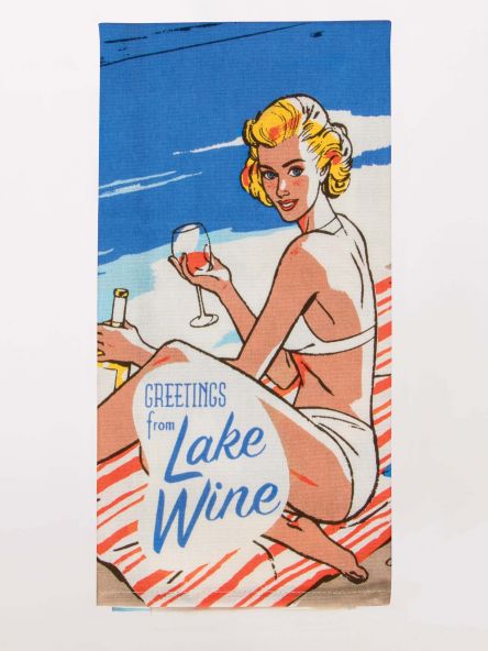 Greetings From Lake Wine - Tea Towel