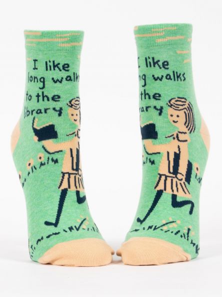 I like Long Walks To The Library - Womens Socks