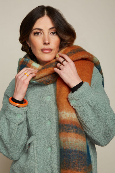 Check Scarf - Burnt Orange