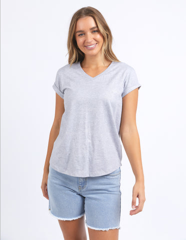 Bodie Metallic Tee - Grey Marle