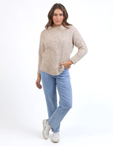 Monnet Knit Crew - Mushroom