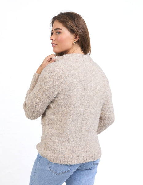 Monnet Knit Crew - Mushroom