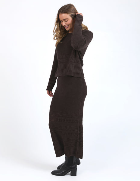 Elka Knit Top - Coffee Bean