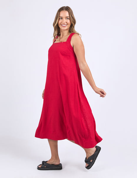 Lourdes Dress - Crimson