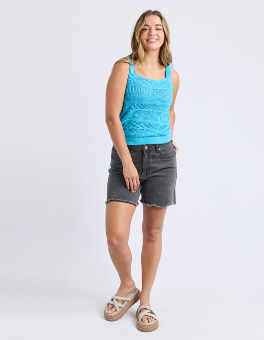 Polperro Knit Top - Aqua