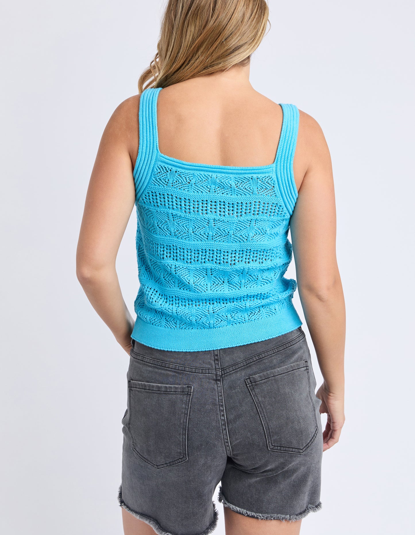 Polperro Knit Top - Aqua
