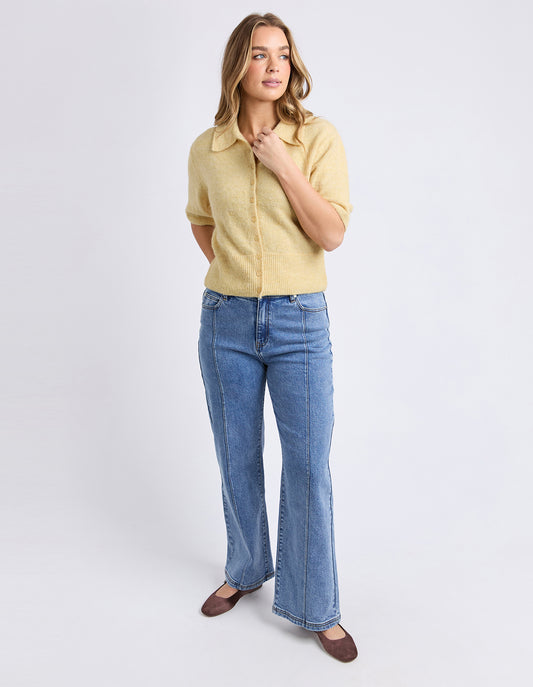Fernie Button Knit Top - Butter Yellow