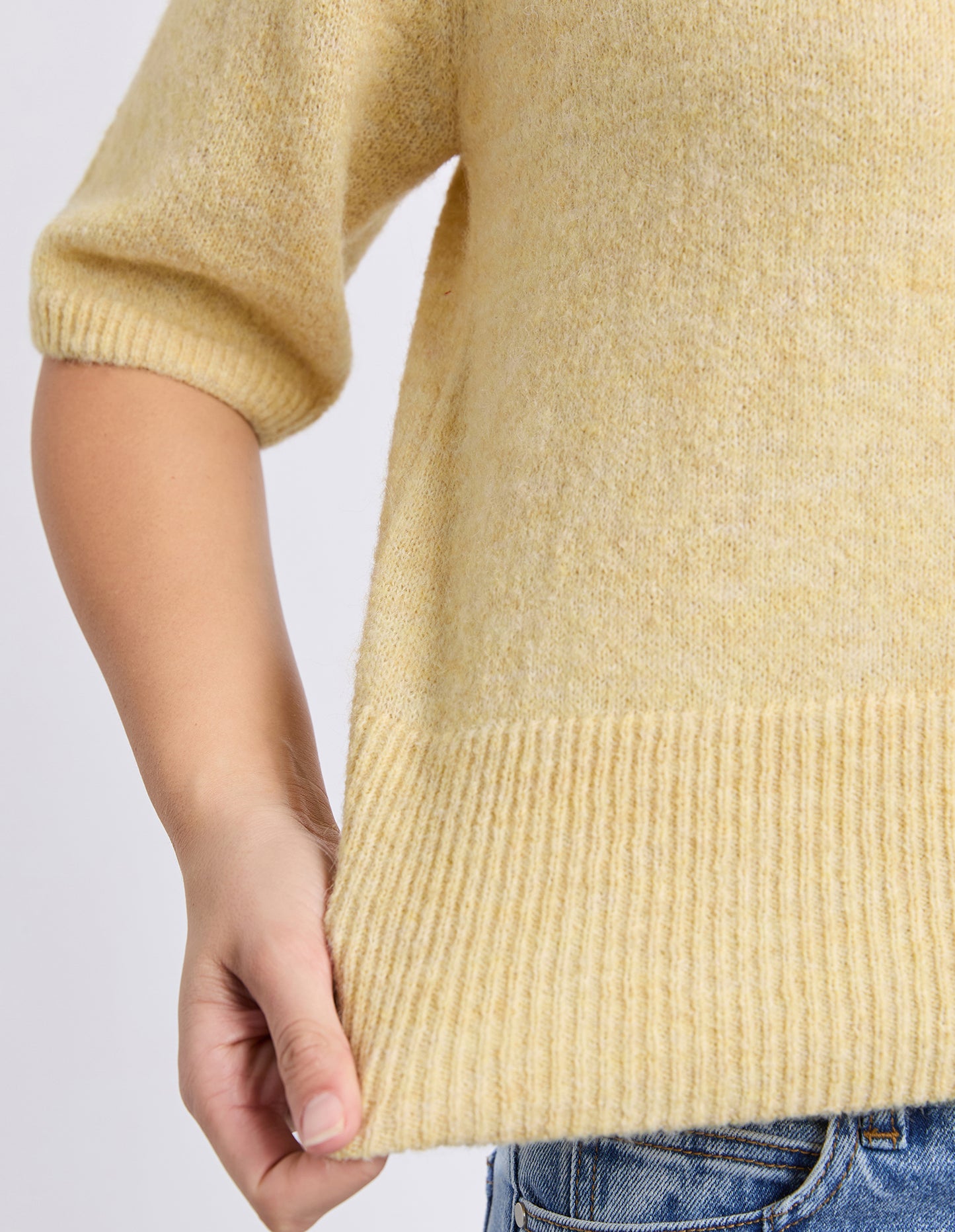 Fernie Button Knit Top - Butter Yellow