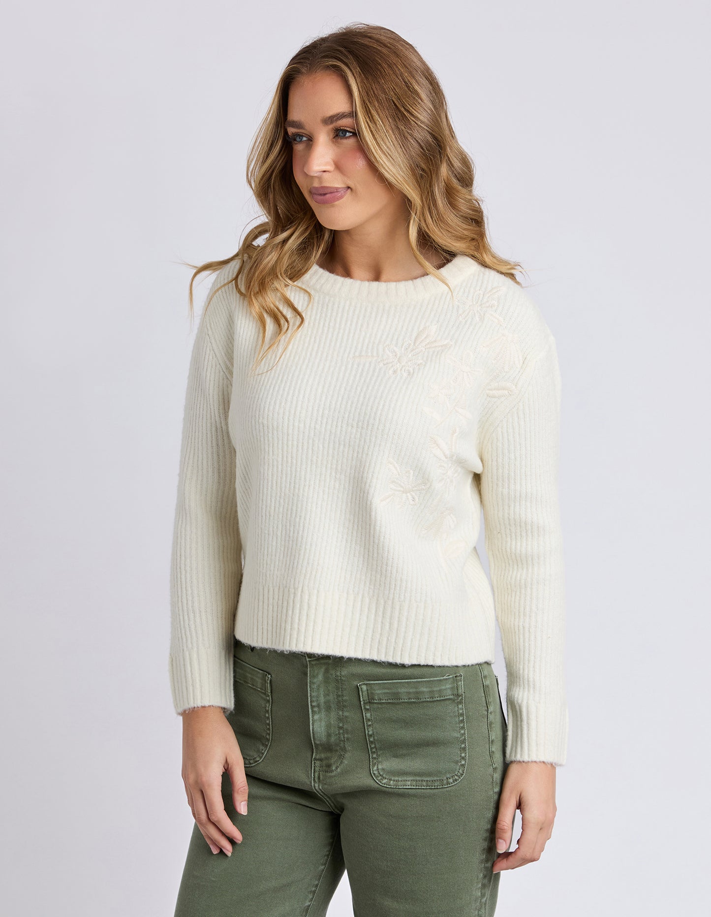 Marla Floral Knit - Vintage White