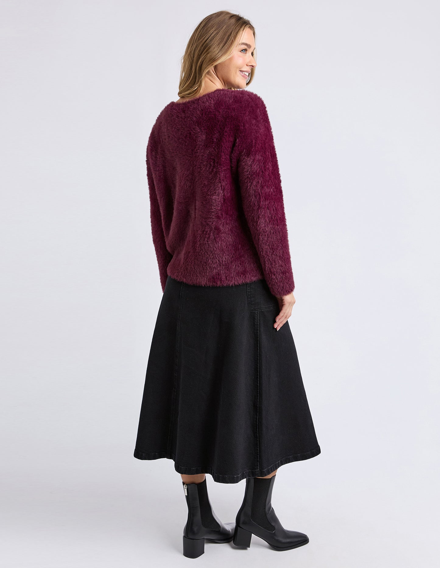 Kenny Button Cardi - Wine